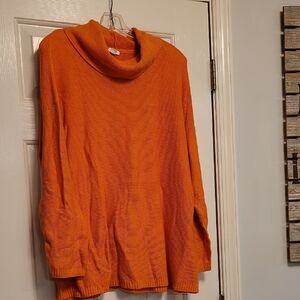 J. Jill Vibrant Orange Cowl Neck Sweater. Light Weight & Just So Comfortable.